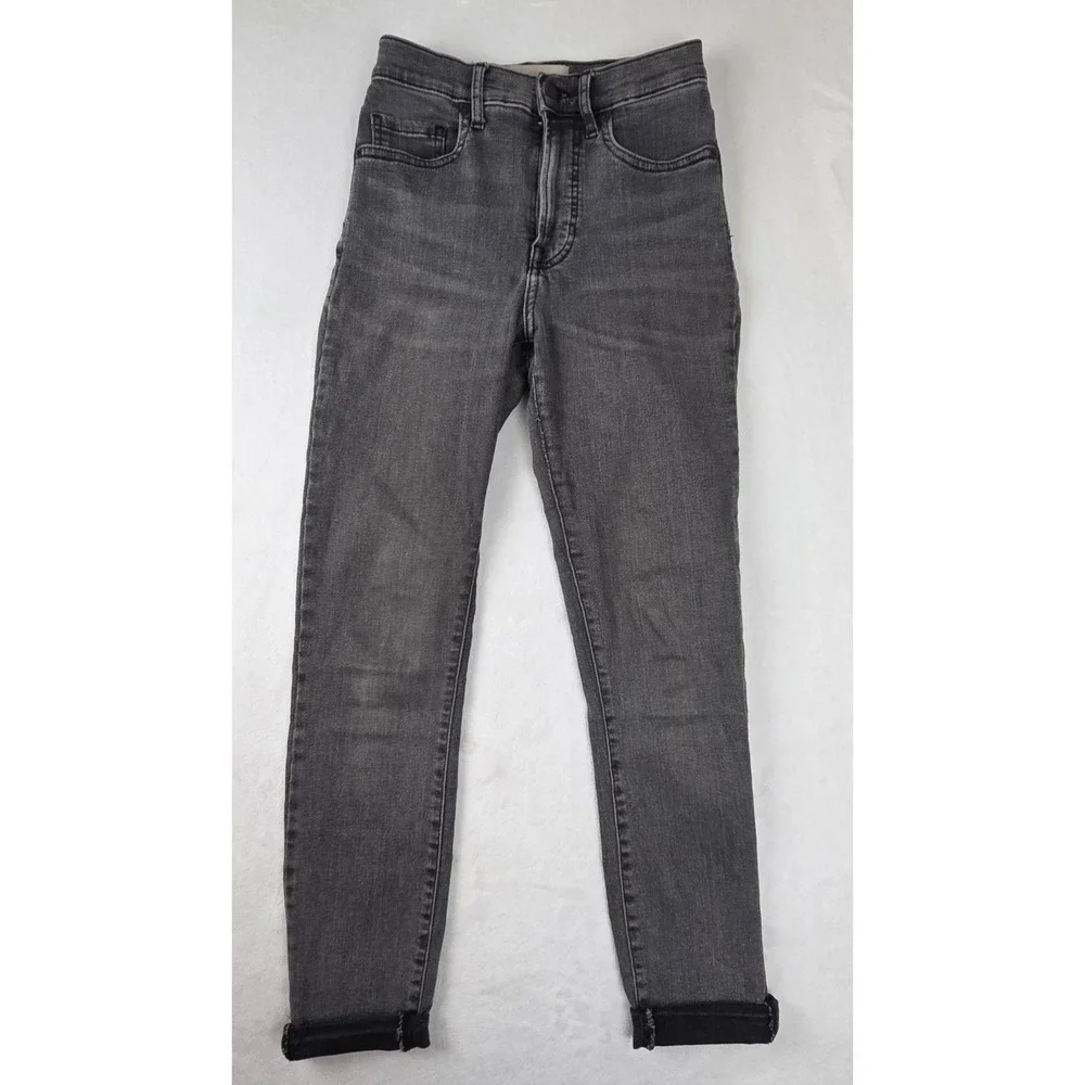 Everlane Womens 25 Tall Charcoal Gray High Rise Skinny Jeans‎ Denim RN139393